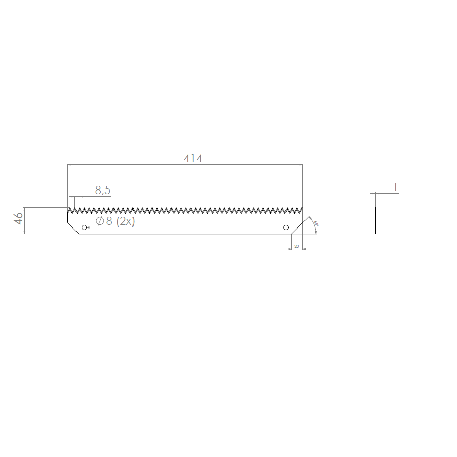  Product image 2 of the product “Machine Knives 414 x 46 x 1 ”