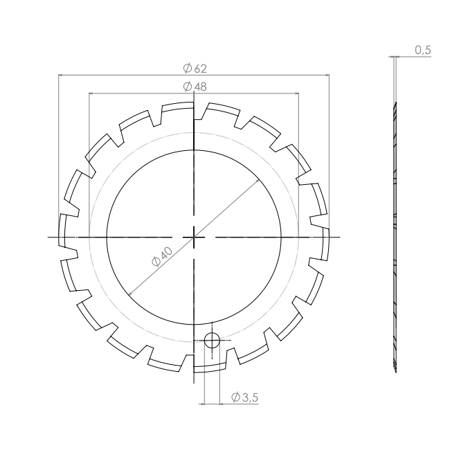  Product image 2 of the product “Circular Knives 62 x 40 x 0,5 ”