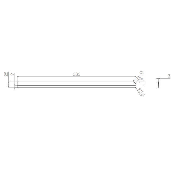  Product image 2 of the product “Machine Knives 535 x 25 x 3 ”