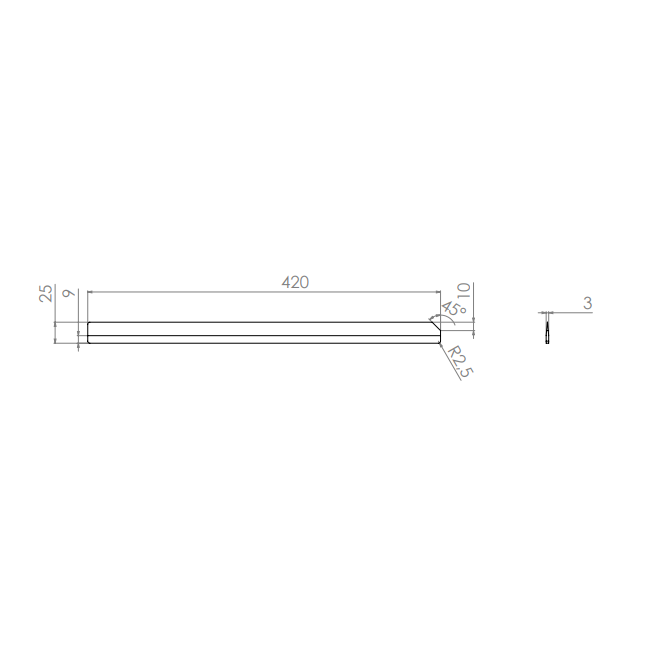  Product image 2 of the product “Machine Knives 420 x 25 x 3 ”
