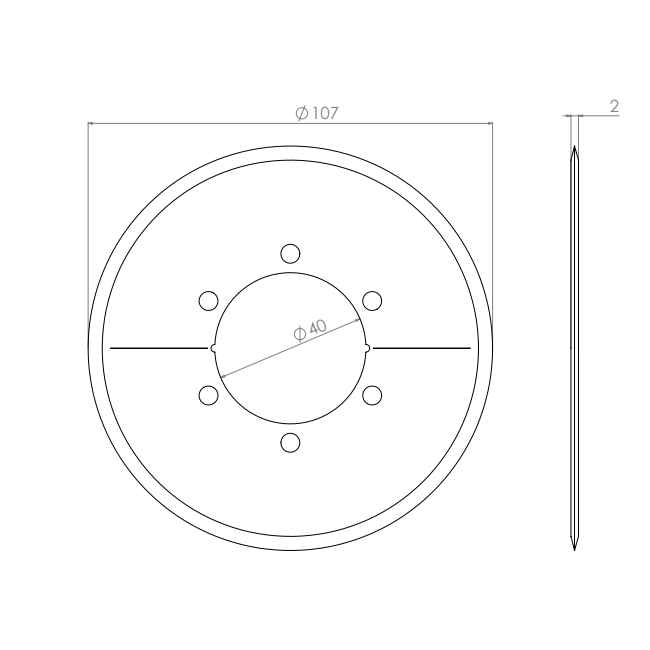  Product image 2 of the product “Circular Knives 107 x 40,1 x 2 ”